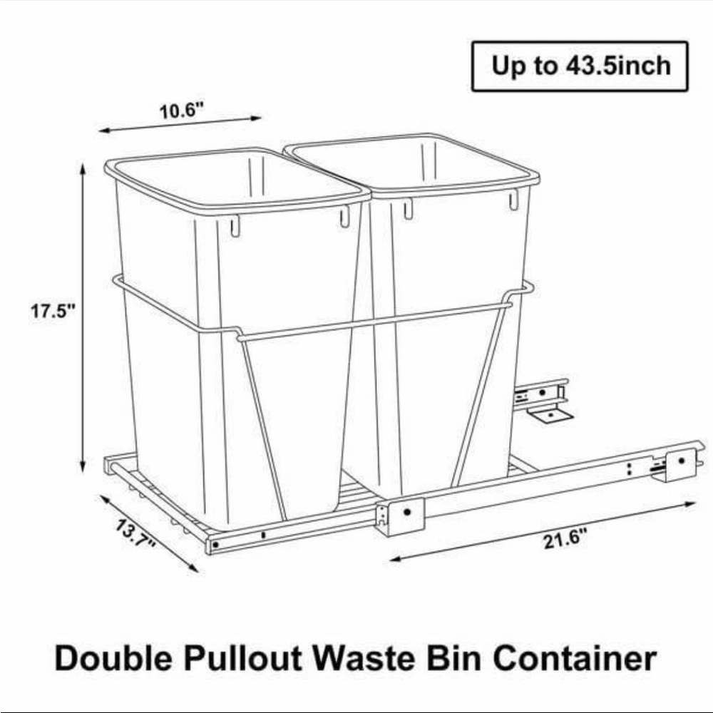 Double Pullout Waste Bin Container